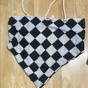 Black & White Checkerboard Bandana top